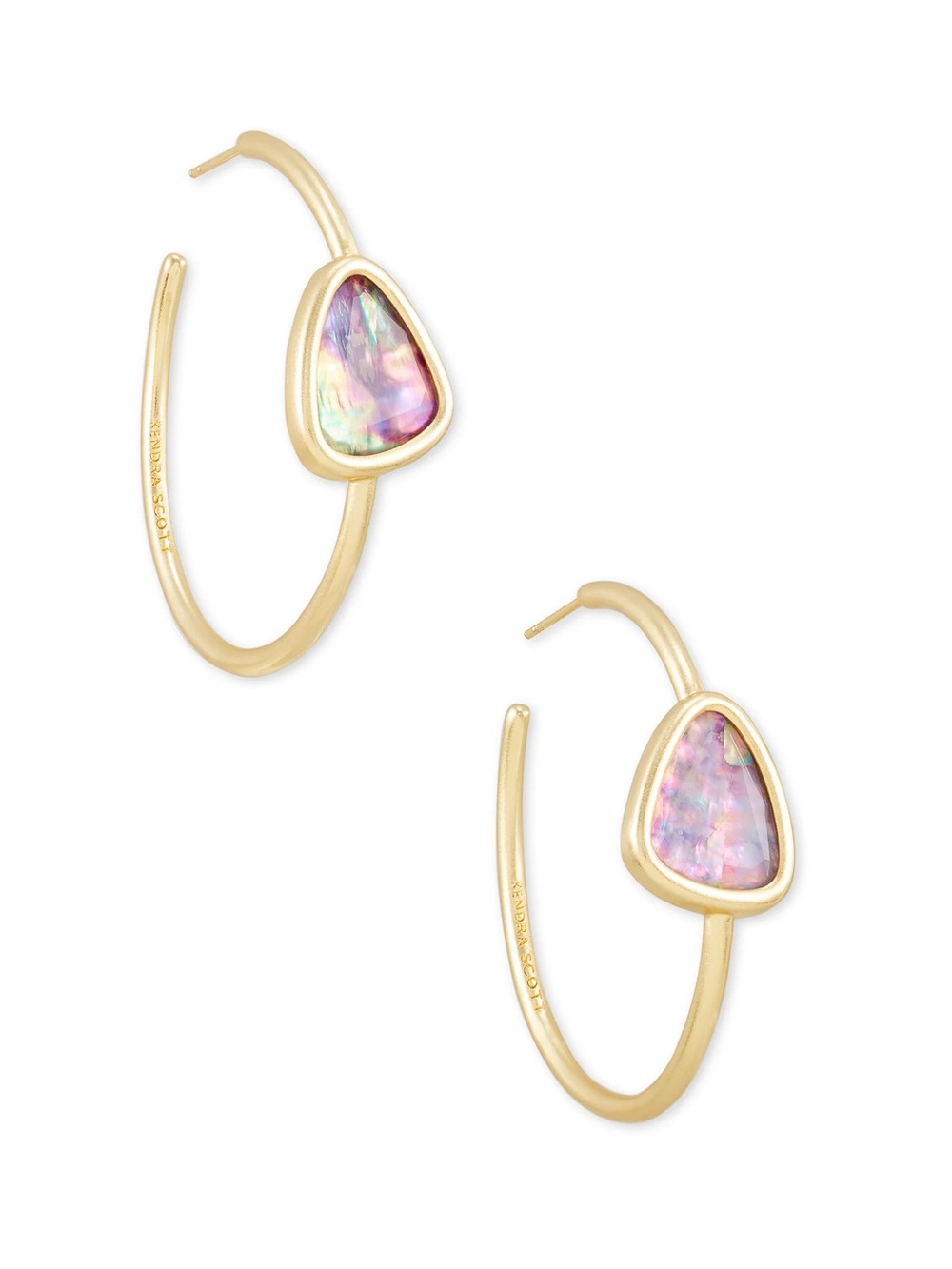 Kendra Scott Margot Gold Hoop Earrings in Lilac Abalone